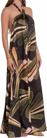 Elan Tulum Halter Backless Maxi Dress In Multicolor