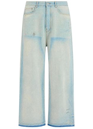 Amiri Logo-embroidered Relaxed Straight-leg Jeans - Indigo - 36 (W36 / XL)