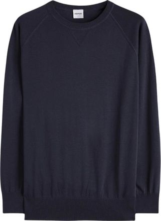 Aspesi Katoenen Crewneck Sweater - Heren - Ronde hals truien - Blauw - XL - Katoen - Truien & Vesten