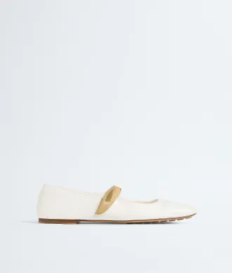 Bottega Veneta Charlotte Mary-Jane Ballerina - White - Women - 36