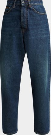 Moncler Men & apos;s Vintage Wash Denim Relaxed-Fit Jeans