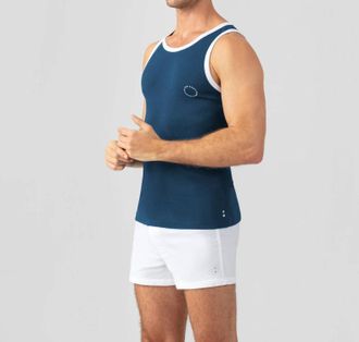 Ron Dorff Sports Ribbed Tank Top In Deep Dive