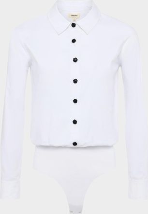 L'agence Black Long-Sleeve Bodysuit