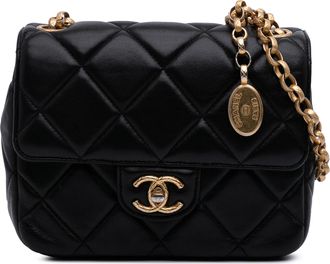 Chanel Pre-owned Womens Classic Flap Mini Crossbody Bag - Black Leather - One Size