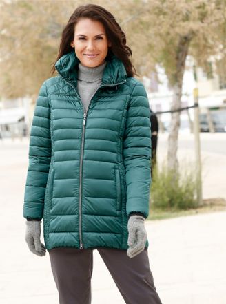 Casual Looks Steppjacke CASUAL LOOKS, Damen, Gr. 38, blau (petrol), 100% Polyamid, unifarben, figurumspielend, Jacken Steppjacke