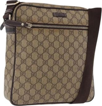 Gucci Pre-owned Vintage GG Canvas Shoulder Bag - Dames - Vintage Schoudertas - Bruin - ONE Size - Leer - Vintage