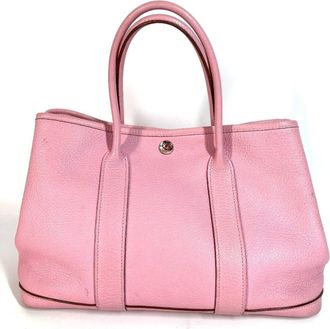 Herm&egrave;s Garden Pink Rose Confetti Negonda Leather Handbag Tote Bag (Pre-Owned)