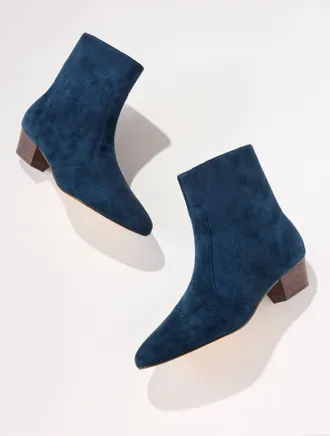 Talbots Lucy Suede Ankle Boots - Blue - 10 1/2 M Talbots