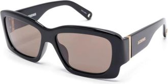 Jacquemus Jac 60 C1Sun Zonnebrillen - Dames - Zonnebrillen - Zwart - 56 MM - Accessoires