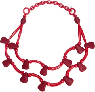 Max Mara Accessoires, Dames, Rood, ONE Size, Polyester, Wkafalange Ketting