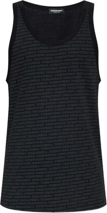 Dsquared2 Top con stampa logo - Nero