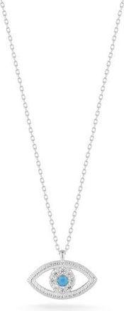 Sphera Milano Cubic Zirconia & Synthetic Turquoise Evil Eye Pendant Necklace in Silver at Nordstrom Rack