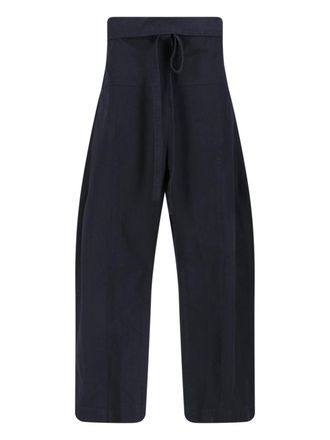 Matteau Wide-Leg Cropped Trousers with Self-Tie Belt
