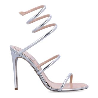 Rene Caovilla Silver Closed Toe Stiletto Sandal - female - Ren&eacute; Caovilla - High Heel Sandals - Gray - 4 1/2 UK - Shoes