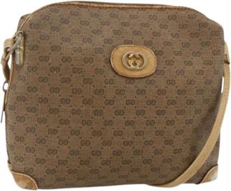 Gucci Pre-owned Cross Body Bags, female, Beige, Size: ONE SIZE Pre-owned Vintage Micro GG Shoulder Bag