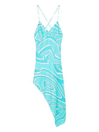 Pucci Labirinto-print silk dress - Blue