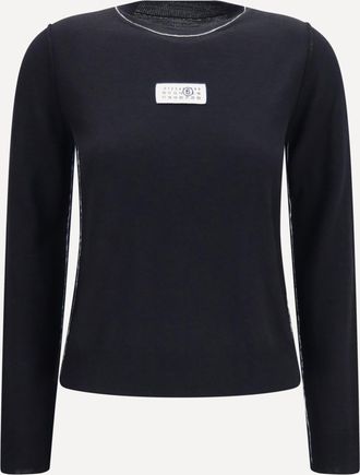 Maison Margiela T-shirt in misto lana con dettagli a contrasto Woman L