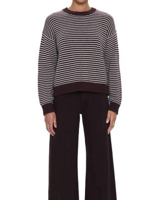 Pistola Denim Aura Relaxed Crew Sweater In Mocha