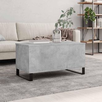 vidaXL Vidaxl - Mesa De Centro Madera Contrachapada Gris Hormig&oacute;n 90x44,5x45 Cm