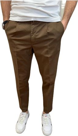 BRIGLIA 1949 Geknipte broek - Heren - Vrijetijds broeken - Bruin - XL - Katoen - Broeken