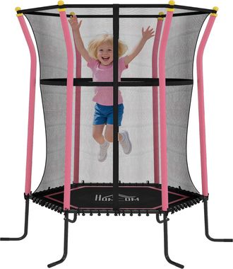 OEM Cama El&aacute;stica Infantil Trampol&iacute;n Para Ni&ntilde;os +3 A&ntilde;os Con Red De Seguridad &Oslash;163,5x190 Cm Rosa