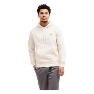 Lacoste Fleece Hoodie - Heren - Hoodies - Beige - S - Katoen - Hoodies & sweatvesten
