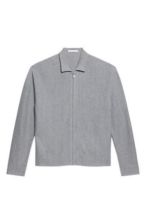 Helmut Lang Linen & Cotton Blend Zip Cardigan in Cool Grey at Nordstrom, Size X-Large