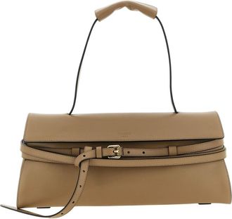Moschino Tie Me Schoudertas - Dames - Handtassen - Beige - ONE Size - Katoen - Tassen