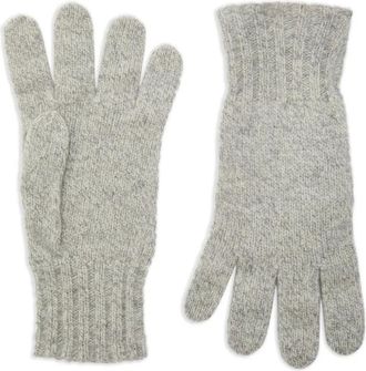 John Smedley ribbed gloves - Grey