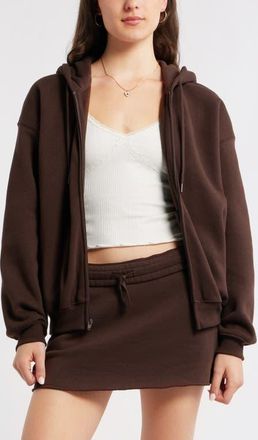 BP. Bubble Zip Hoodie in Brown Coffee at Nordstrom, Size Xx-Small