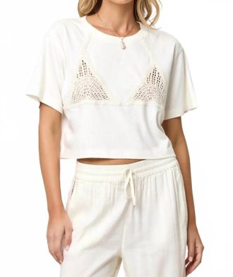 L*Space Core Crochet Bikini Detail Top In Cream/natural