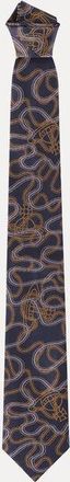 Vivienne Westwood Tie 8.5cm Wiggle Navy Blue Men