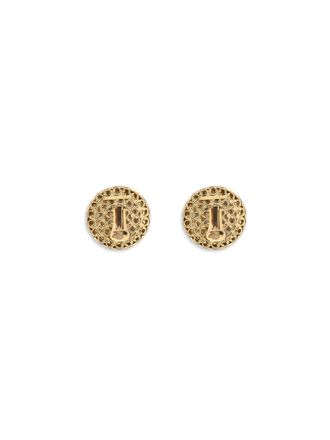 Alessandra Rich Round Crystal Clip-On Earrings - Gold