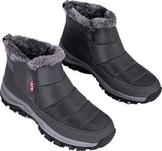 Generic Snow Boots Mens Women Boots Plush Warm Soft Sneakers Men Couple Style Non-slip Winter Slip On Shoes(Grey,40)