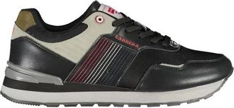 Carrera Strakke Vetersneakers met Contrasterende Details - Heren - Sneakers - Zwart - 44 EU - Polyester - Schoenen