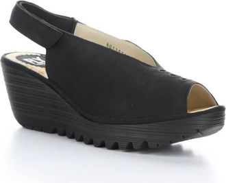 FLY London Womens Sling-Back Sandal In Black