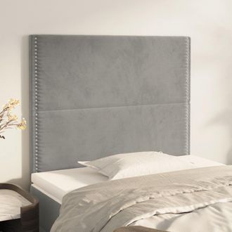 vidaXL Cabeceros 2 Unidades De Terciopelo Gris Claro 100x5x78/88 Cm Vidaxl