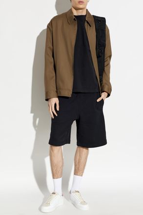 Maison Kitsun&eacute; Sweat Shorts With Embroidered Logo, Mens, Black