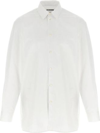 Jil Sander Thursday Katoen-poplin Overhemd - Heren - Zakelijke Overhemden - Wit - L - Katoen - Overhemden