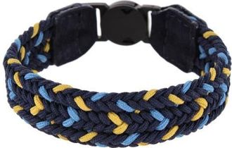 Trafalgar Store Rayden 18mm Mixed Colors Braided Golf Bracelet in Navy, Light Blue, And Yellow at Nordstrom