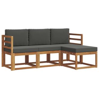 vidaXL Conjunto De Sof&aacute;s De Exterior 4 Pcs Natural Y Antracita Vidaxl