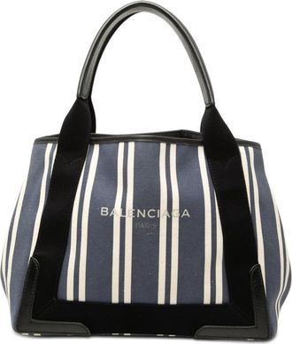 Balenciaga Pre-owned Balenciaga Canvas Striped Navy Cabas S Ladies FXPDN1Q1V8MCN735