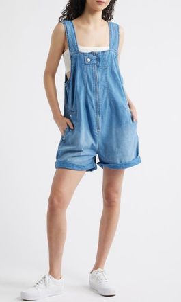 Free People Jude Cotton Shortalls in Light Indigo at Nordstrom, Size X-Small