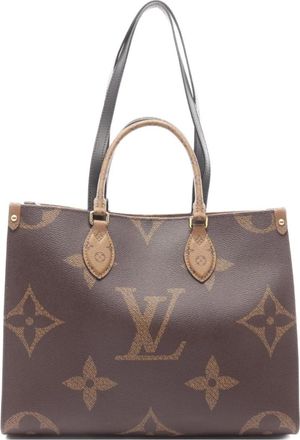 Louis Vuitton Borsa tote On-The-Go MM Giant Reverse con monogramma 2021 - Marrone