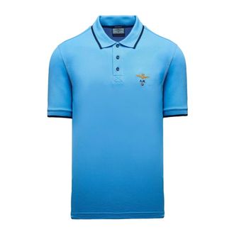 Aeronautica Piqu&eacute; Katoen Polo - Heren - Polos - Blauw - 3XL - Katoen - Tops