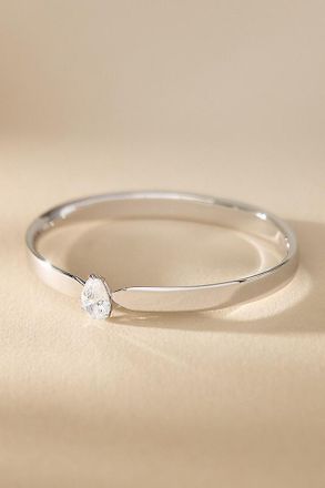 Nadri Farrah Pear Crystal Hinged Bracelet