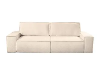 VENTE-UNIQUE.COM Sof&aacute; cama poli&eacute;ster 4 plazas beige 257x102cm