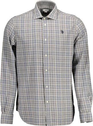 U.S.Polo Association Grijze Katoenen Overhemd voor Mannen - Heren - Casual Overhemden - Grijs - 2XL - Katoen - Overhemden
