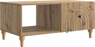 vidaXL Mesa De Caf&eacute; Roble Artisan 90 X 50 X 40 Cm Madera De Ingenier&iacute;a Vidaxl