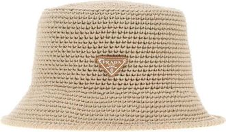 Prada Beige Sand Textured Bucket Hat